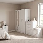 Nevada 4 Door 2 Drawer Wardrobe Bedroom Set - White Gloss