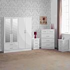Nevada 4 Door 2 Drawer Wardrobe Bedroom Set - White Gloss