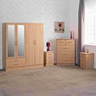Nevada 4 Door 2 Drawer Wardrobe Bedroom Set - Sonoma Oak Effect