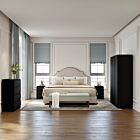 Malvern 3 Door Wardrobe Bedroom Set - Black