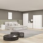 Denver 3 Door Wardrobe Bedroom Set - White Gloss
