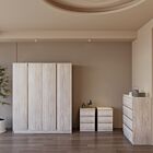 Malvern 4 Door Wardrobe Bedroom Set - Urban Snow