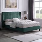Amelia 4'6" Bed - Green Velvet Fabric