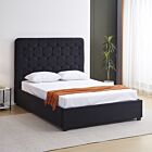 Madison 4'6" Bed - Black Velvet Fabric