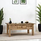 Panama 1 Drawer Coffee Table - Natural Wax