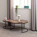 Quebec Round Coffee Table Set - Medium Oak Effect