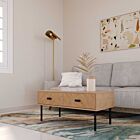 Leon 2 Drawer Coffee Table - Medium Oak Effect