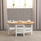 Santos Drop Leaf Coffee Table - White/Distressed Waxed Pine