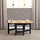 Santos Drop Leaf Coffee Table - Navy Blue/Distressed Waxed Pine