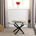 Sheldon Oval Coffee Table - Clear Glass/Black