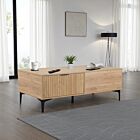 Miami 2 Drawer Coffee Table - Oak Effect/Black