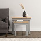 Bordeaux Nest Of 2 Tables - Pebble Grey/Oak