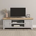 Windsor Straight TV Unit - Pebble Grey/Oak