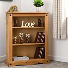 Corona Low Bookcase - Distressed Waxed Pine