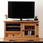 Corona Entertainment Unit - Distressed Waxed Pine/Glass