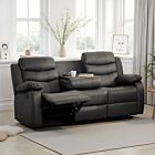 Roma 3 Seater Recliner Sofa - Grey Faux Leather