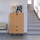 Leon 2 Door 2 Drawer Cabinet - Medium Oak Effect