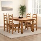 Corona 5' Dining Set (X4 Chairs) - Distressed Waxed Pine