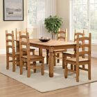 Corona 6' Dining Set (X6 Chairs) - Distressed Waxed Pine