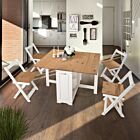 Santos Butterfly Dining Set (X4 Chairs) - White/Distressed Waxed Pine