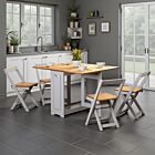 Santos Butterfly Dining Set (X4 Chairs) - Grey Slate/Distressed Waxed Pine