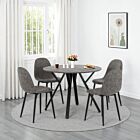 Athens Round Dining Set (X4 Chairs) - Concrete Effect