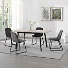 Avery & Lukas Extending Dining Set (X4 Chairs) - Concrete/Grey Velvet