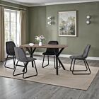 Athens Rect & Lukas Dining Set (X4 Chairs) - Medium Oak Effect/Grey Velvet