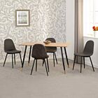 Hamilton & Athens Medium Dining Set (X4 Chairs) - Medium Oak Effect/Brown Faux Leather