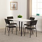 Marlow & Sheldon Dining Set (X4 Chairs) - White Marble/Grey Boucle Fabric