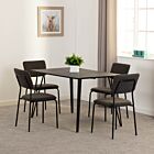 Marlow & Sheldon Dining Set (X4 Chairs) - Black Marble/Grey Boucle Fabric