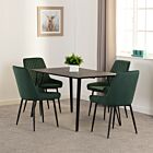 Marlow & Avery Dining Set (X4 Chairs) - Black Marble/Emerald Green Velvet
