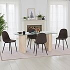 Modena & Athens Dining Set (X4 Chairs) - Cream/Brown Faux Leather