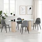 Modena & Athens Dining Set (X4 Chairs) - Cream/Grey Faux Leather