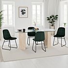 Modena & Lukas Dining Set (X4 Chairs) - Cream/Emerald Green Velvet