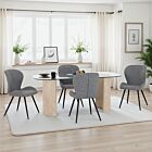 Modena & Quebec Dining Set (X4 Chairs) - Cream/Grey Faux Leather