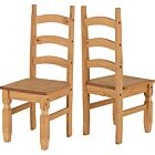 Corona Dining Chair (X2 Per Box) - Distressed Waxed Pine