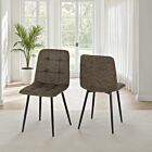 Fenton Dining Chair (X2 Per Box) - Olive Green Suede Fabric