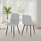 Fenton Dining Chair (X2 Per Box) - Light Grey Fabric