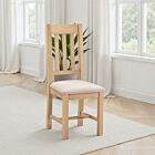 Windsor Slatted Dining Chair (X2 Per Box) - Natural Oak/Oat Fabric