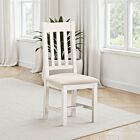 Windsor Slatted Dining Chair (X2 Per Box) - Ivory/Oat Fabric