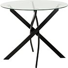 Sheldon Round Glass Top Dining Table - Clear Glass/Black