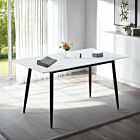 Fenton Dining Table - White Marble Stone Effect