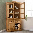 Corona 3' Buffet Hutch - Distressed Waxed Pine/Glass