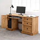Corona Computer Desk - Distressed Waxed Pine