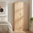 Nevada 2 Door 1 Drawer Wardrobe - Sonoma Oak Effect