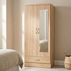 Nevada Mirrored 2 Door Wardrobe - Sonoma Oak Effect