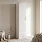 Nevada 1 Door 1 Drawer Wardrobe - White Gloss
