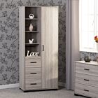Oliver 1 Door 3 Drawer Open Shelf Wardrobe - Light Oak Effect