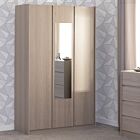 Paris 3 Door Mirrored Wardrobe - Smoked Ash Effect